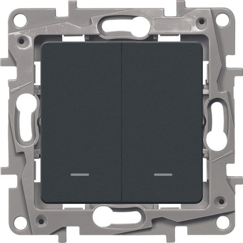 Выключатель с подсветкой без рамки Legrand Etika 2-кл. антрацит фото Выключатель с подсветкой без рамки Legrand Etika 2-кл. антрацит картинка